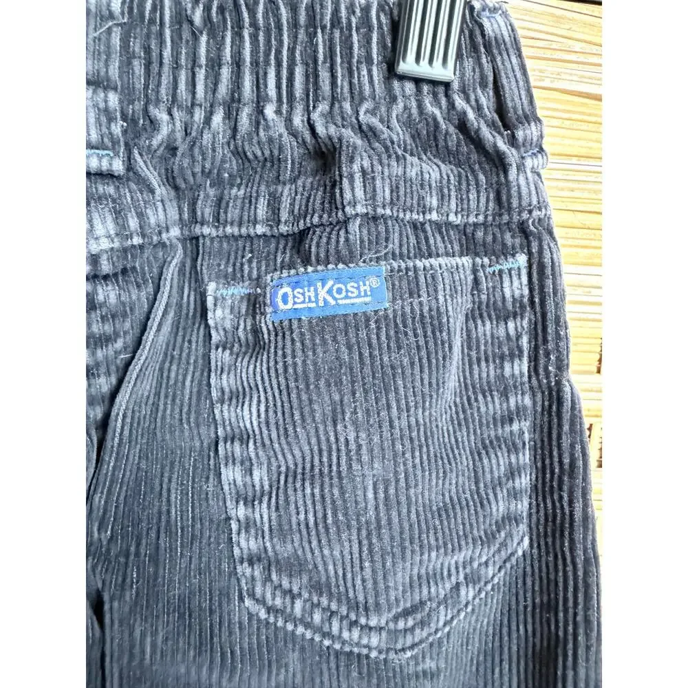 Vintage Oshkosh B’Gosh corduroy toddler black pants 3T USA cotton blend mouse